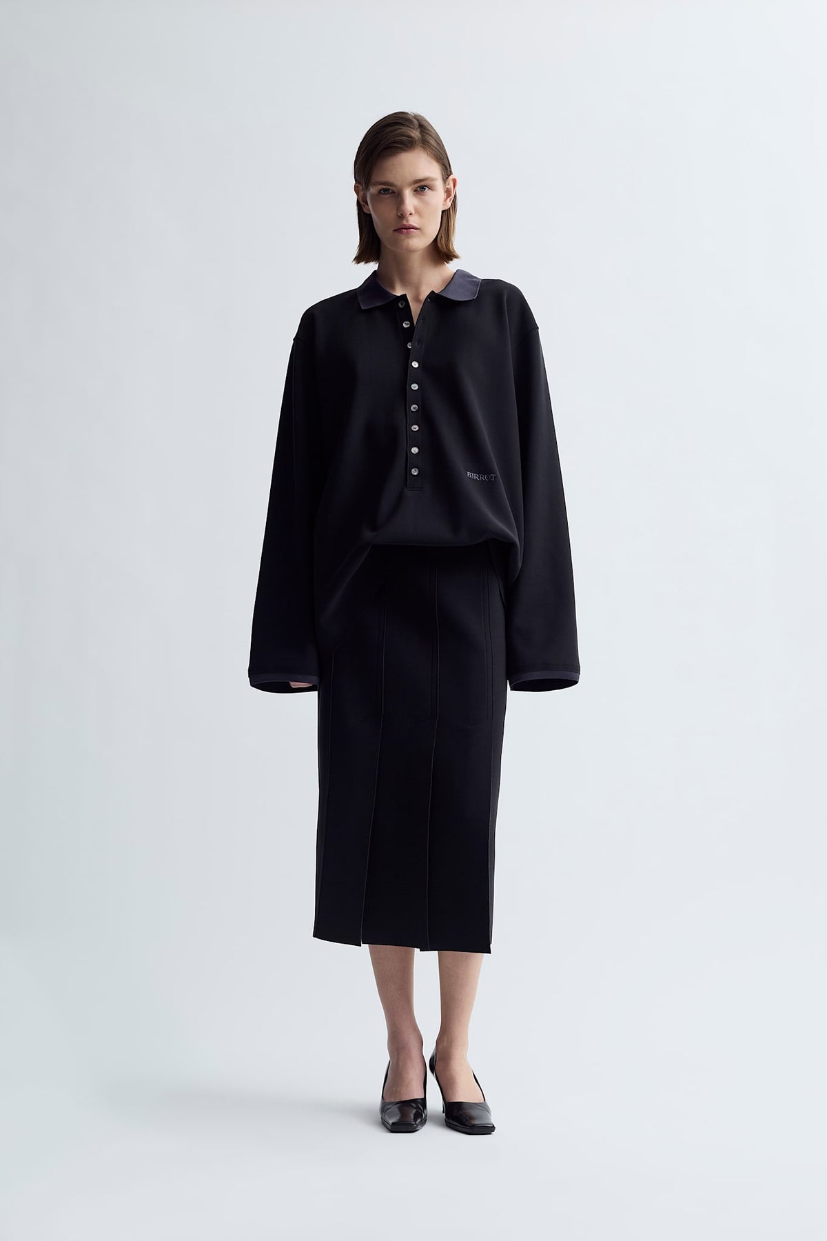 LAY3 FRONT SLIT H SKIRT