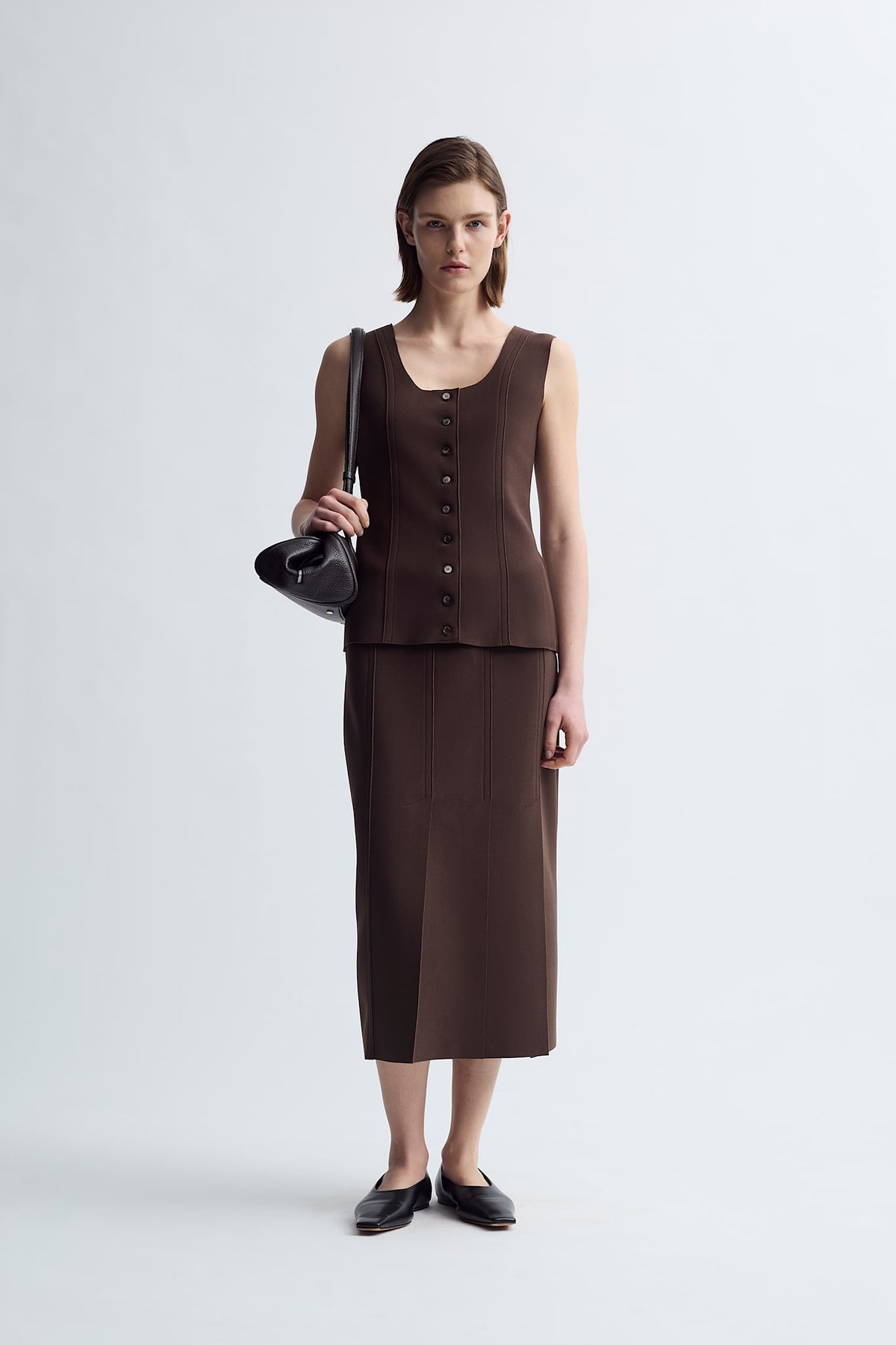 LAY3 FRONT SLIT H SKIRT
