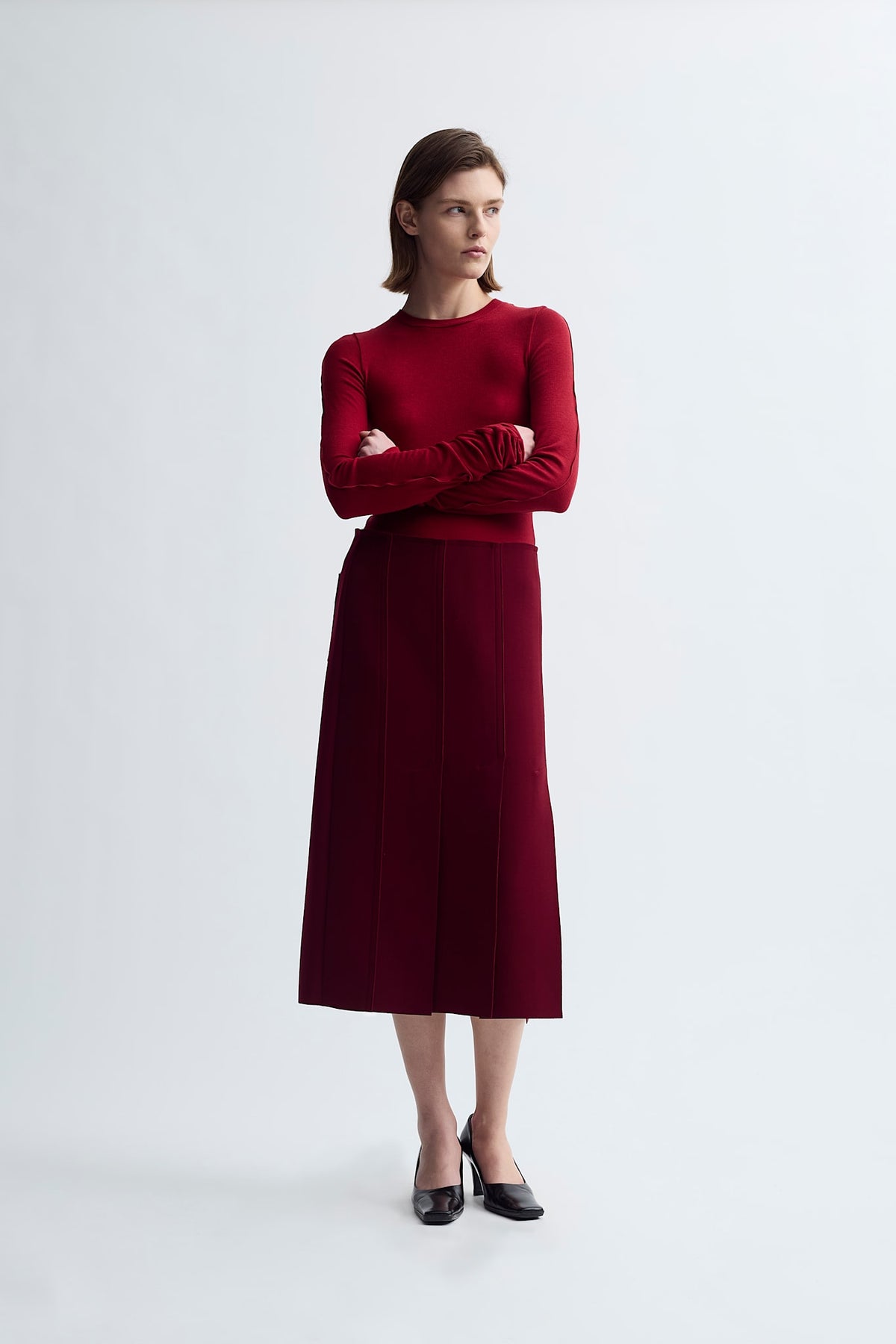 LAY3 FRONT SLIT H SKIRT
