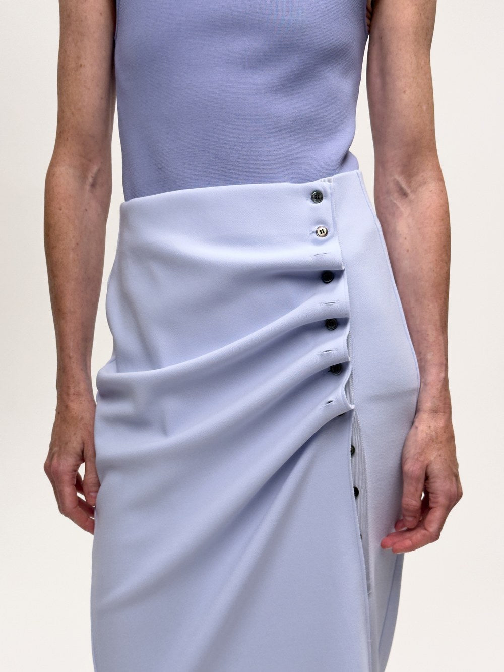 LAY2 BUTTONED WRAP SKIRT