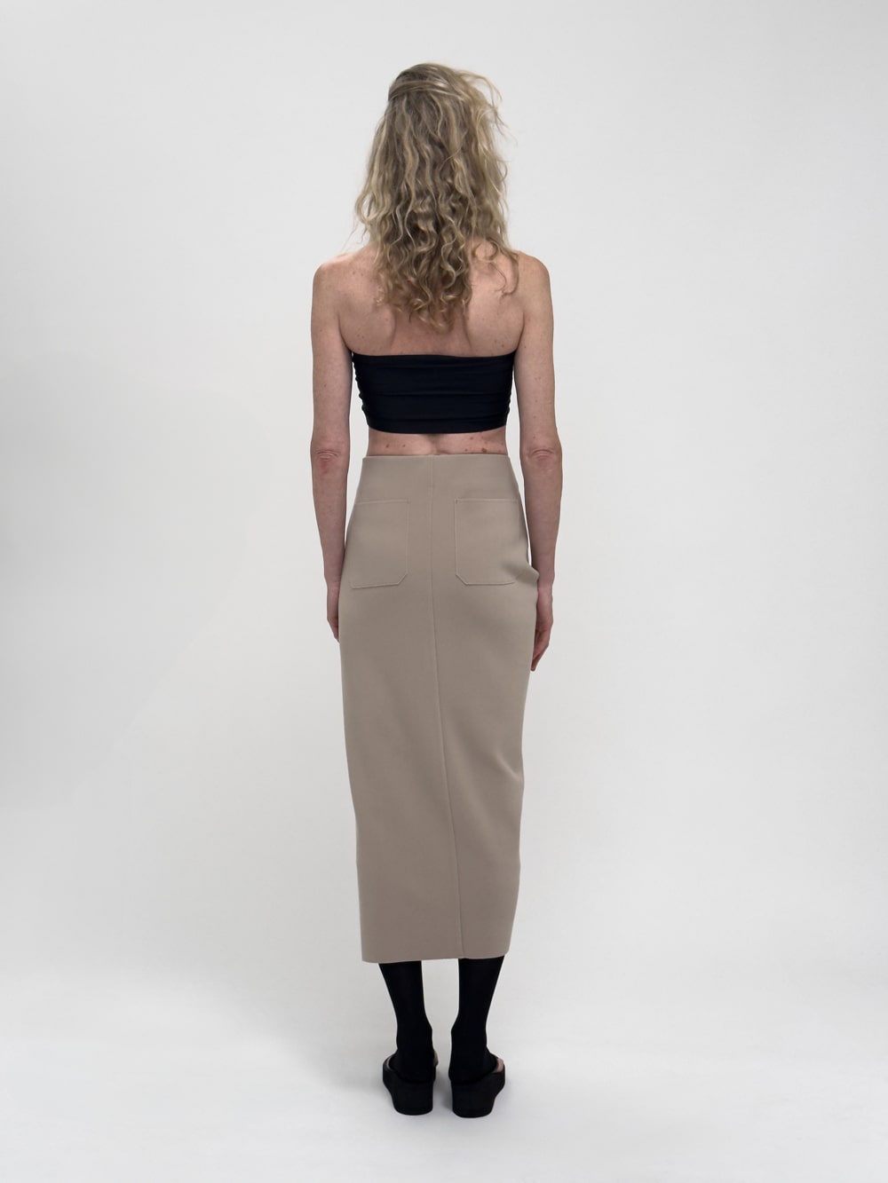 LAY2 BUTTONED WRAP SKIRT
